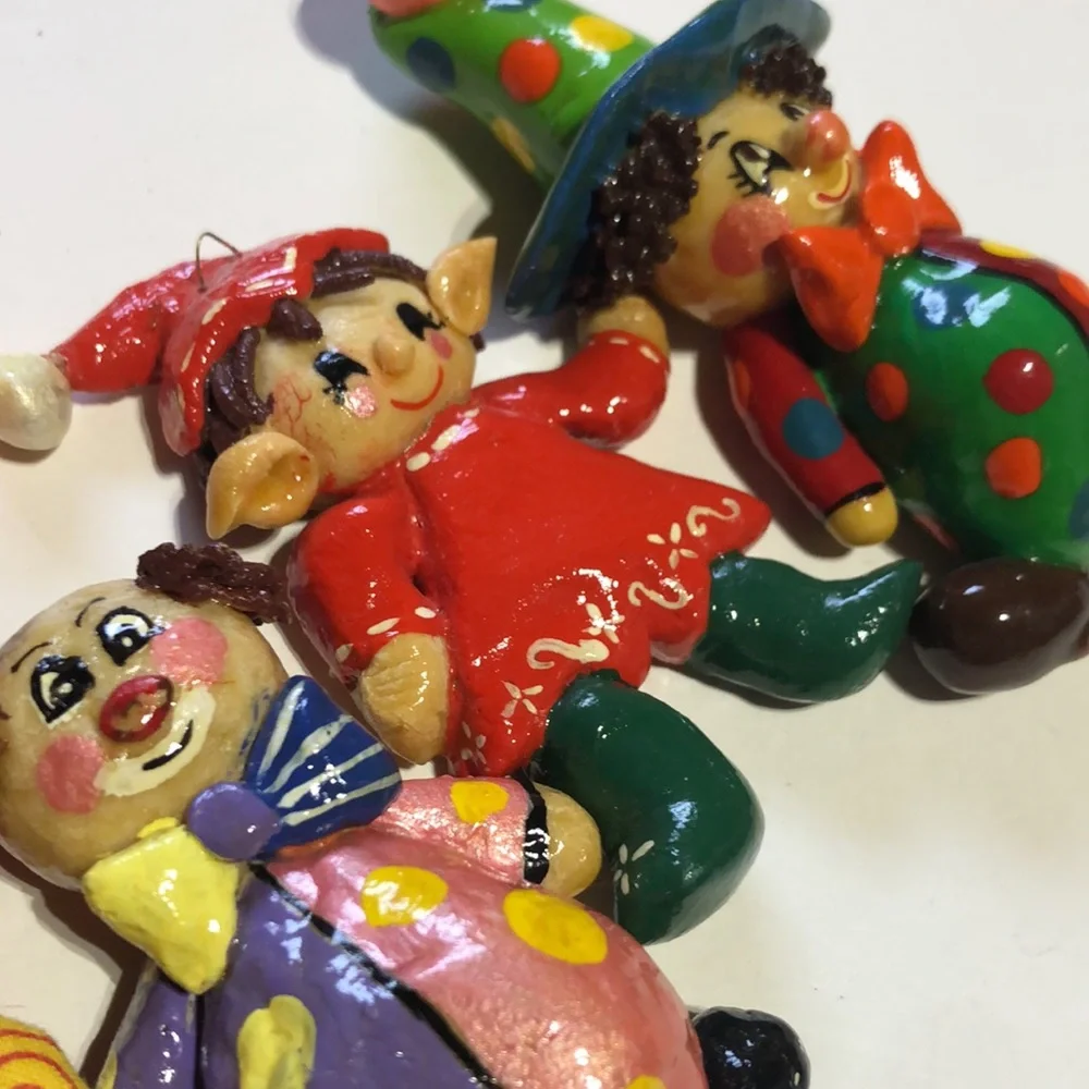 Clown Christmas ornaments 70s clown Christmas ornaments Creepy Clown